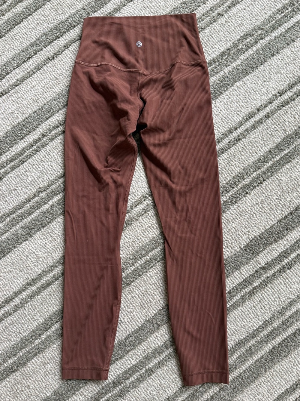 High-Waist Ribbed LuluLemon Leggings in Deep Brown ribbed 25” - Picture 2 of 4
